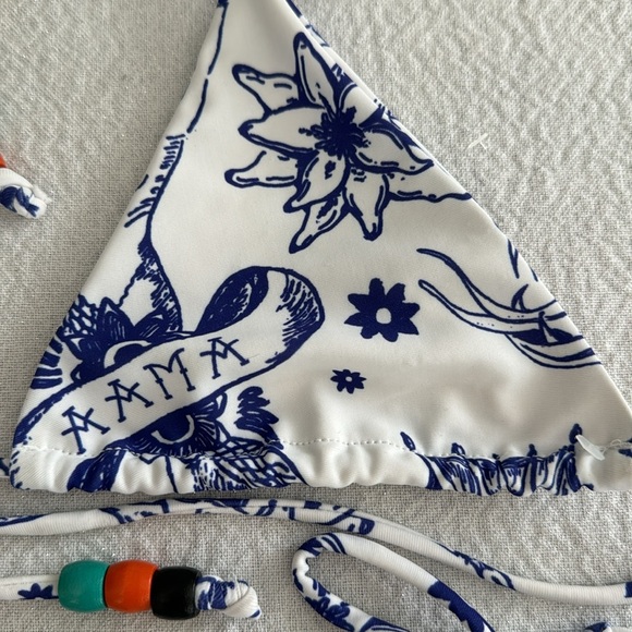 HOUSE OF AAMA Tattoo Bikini with Vintage Beads, Size 6, $390 - Picture 11 of 17